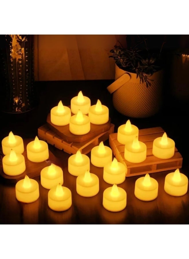 YUJA 24pcs LED Flameless Flickering Candles, Battery-Powered Electric Tea Light Set for Home Decor, Birthday & Gifts (Warm White) - Image 3